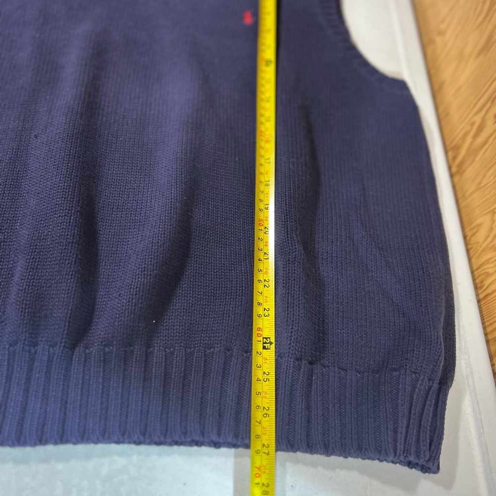 Polo by Ralph Lauren Men's XL Navy Blue Sweater Vest With Red Pony Logo - Picture 7 of 8